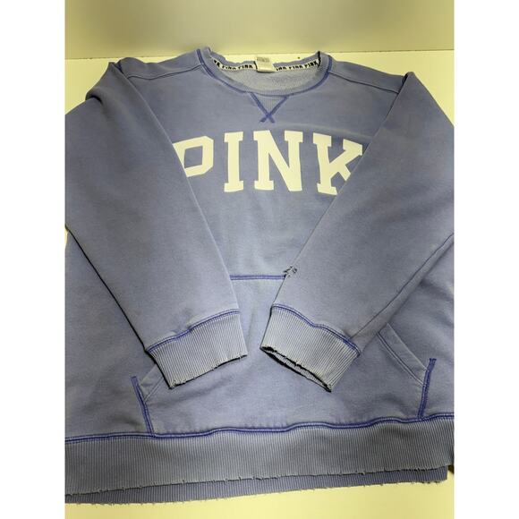 Victoria’s Secret Pink Y2K Retro Sweatshirt Women’s Sz M Lavender Flaws - Picture 8 of 10
